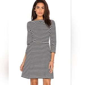 Kate Spade Monochrome Striped Long Sleeve Dress